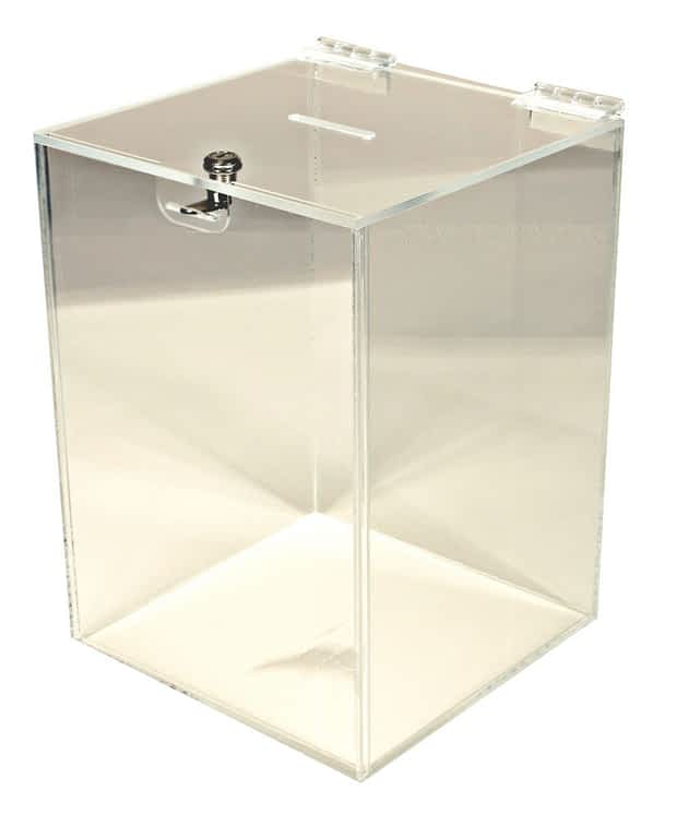 Pojemnik skarbonka z plexi transparentnej